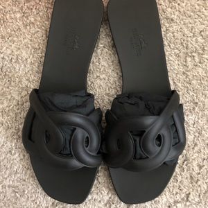 Rubber Aloha Sandals 35 Black
